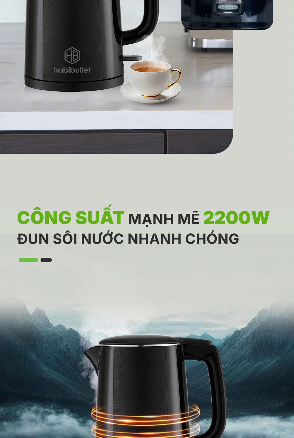 Ấm đun siêu tốc cao cấp Habibullet KHB2486 BH245130 7